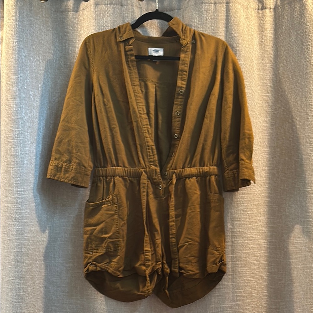 Old Navy Utility Twill Romper Moss Green XS Petite